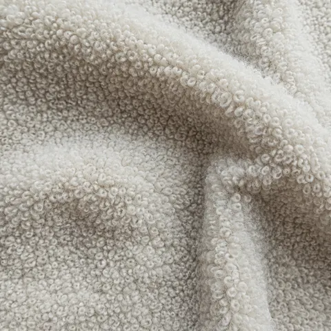 Dove Teddy Boucle fabric swatch