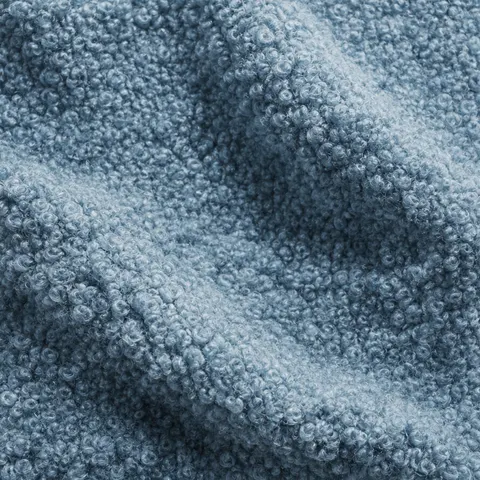 Marine Teddy Boucle fabric swatch