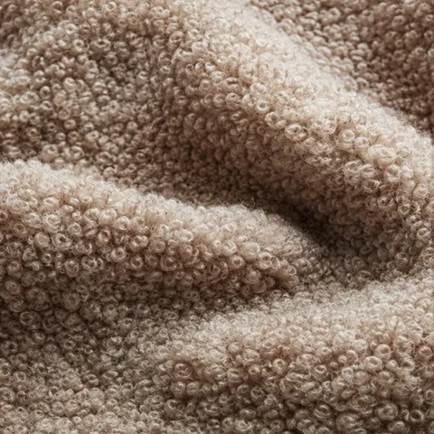 Mink Teddy Boucle fabric swatch